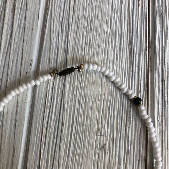 Vintage 1990 Handmade Bead Fringe Necklace - Picture 3 of 3